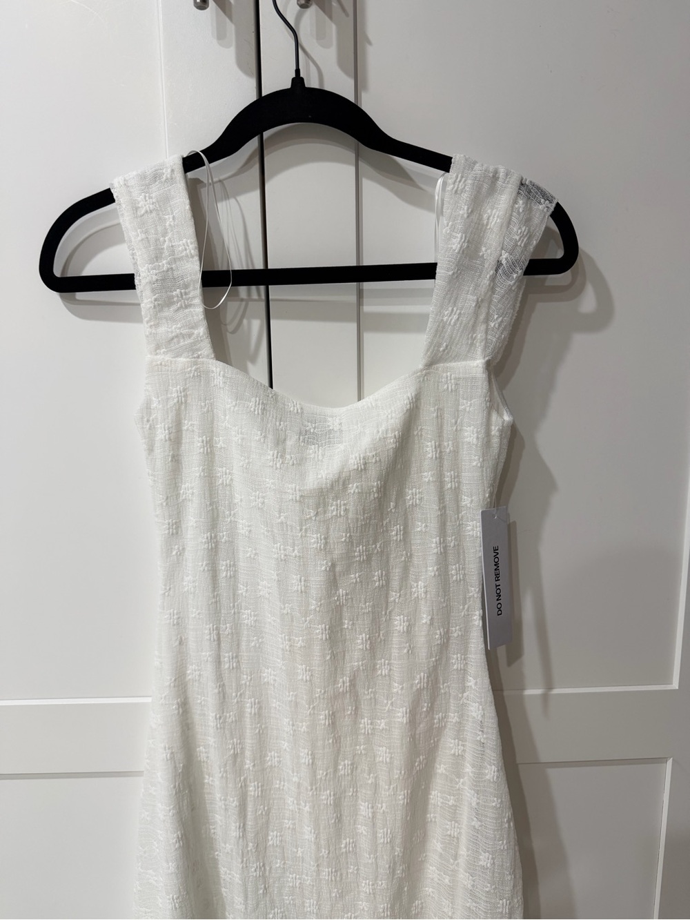 NEW Princess Polly Lanchester White Textured Square-Neck Mini Dress - Picture 8 of 8